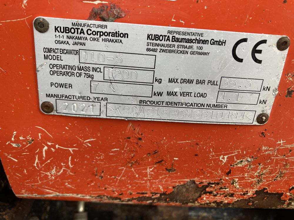 KUBOTA U10-5 MICRO EXCAVATOR (71034283) - Image 19