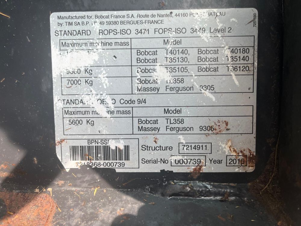 BOBCAT TL358+ TELEHANDLER (12012001) - Image 27