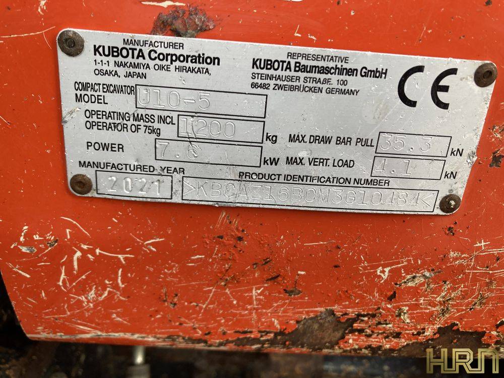 KUBOTA U10-5 MICRO EXCAVATOR (71034283) - Image 10