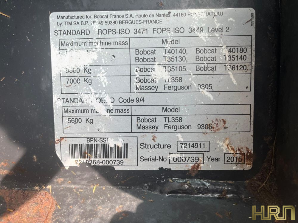 BOBCAT TL358+ TELEHANDLER (12012001) - Image 13