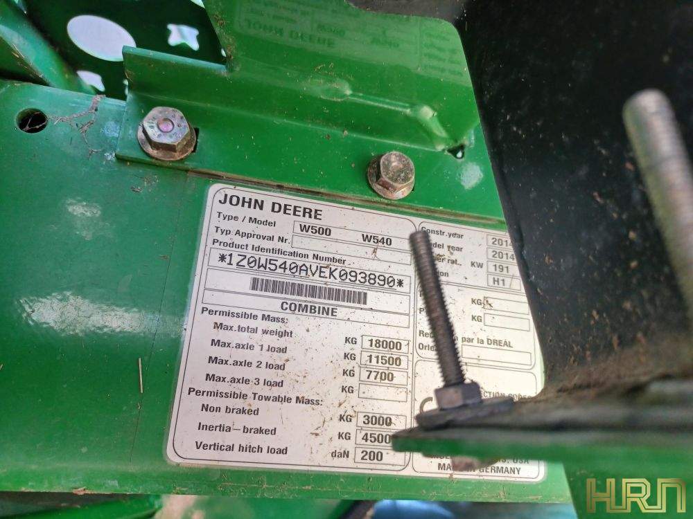 JOHN DEERE W540 COMBINE (12010136) - Image 55