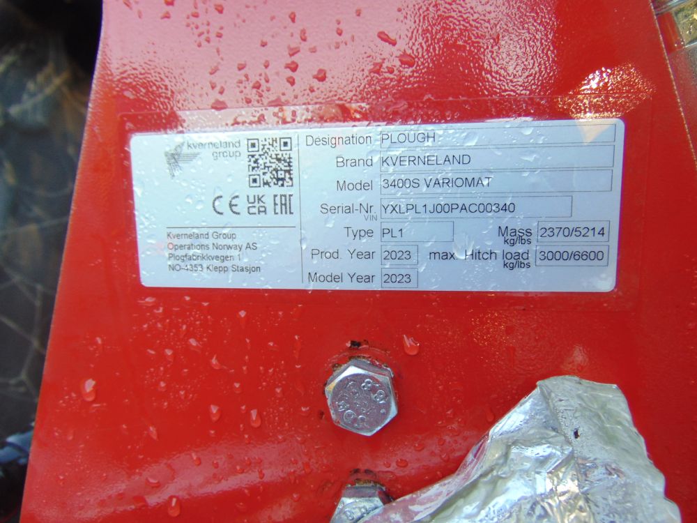 KVERNELAND 100/3400S 5FR PLOUGH (21030160) - Image 3